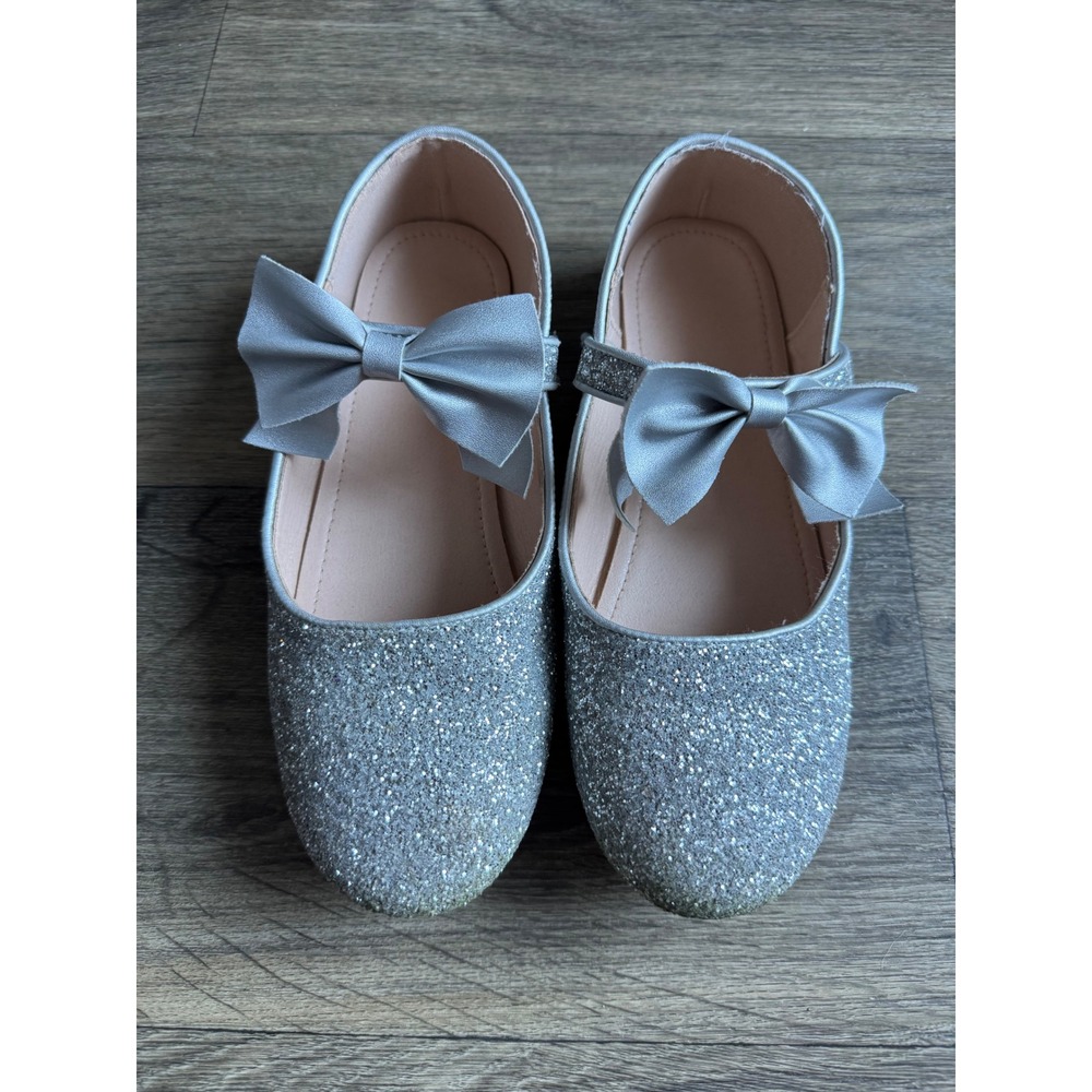 Girls Silver Sparkly Glitter Shoes Size‎ Youth 4